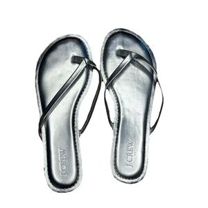 J Crew Summer Sandal Metallic Silver Women's Size 8
